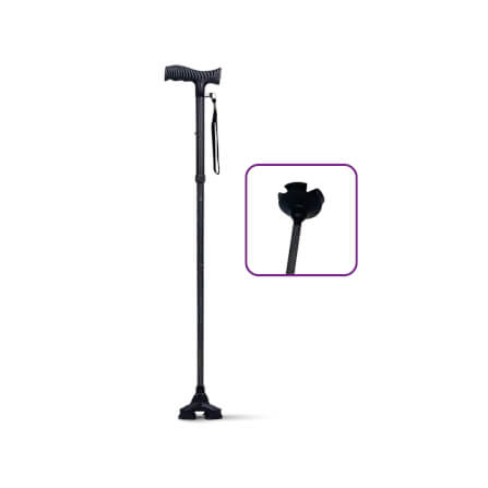 ไม้เท้าช่วยพยุง ALLWELL รุ่น GOWALK4 สีดำ ปรับระดับได้_1